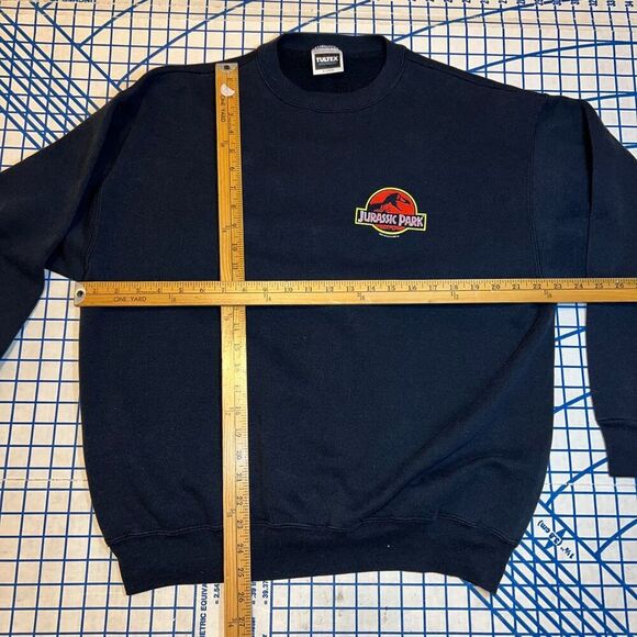 Vintage 1992 Jurassic Park Promo Sweatshirt Men's Size XL Black Chest Logo - Picture 9 of 9